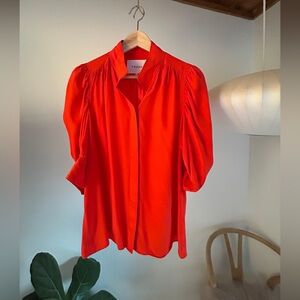 Frame Gillian Red Silk Blouse